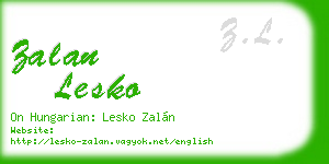 zalan lesko business card